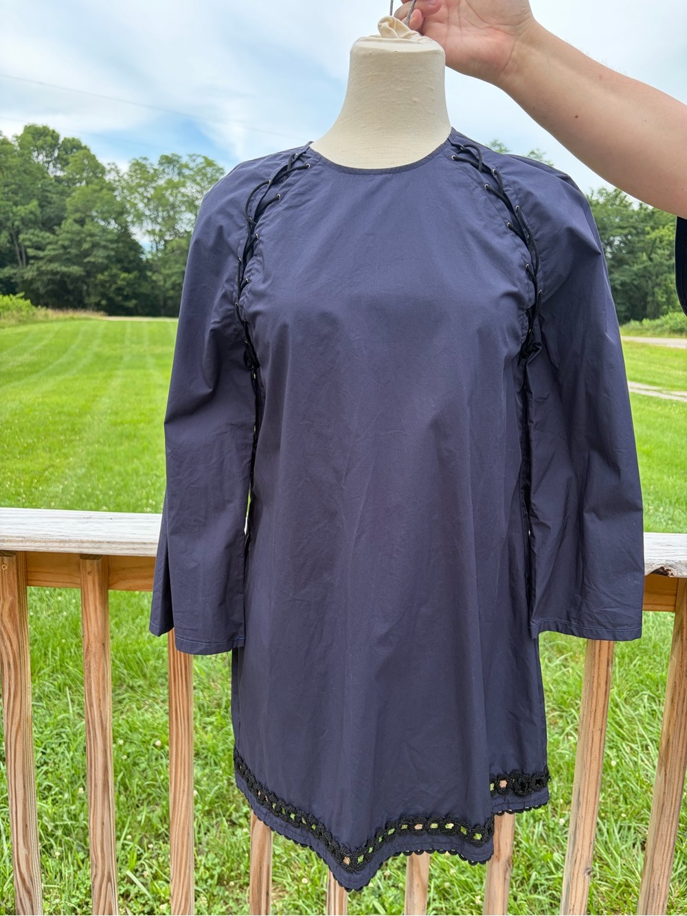Derek Lam 10 Crosby Women's Navy Blue Long Sleeve Dress Size 6